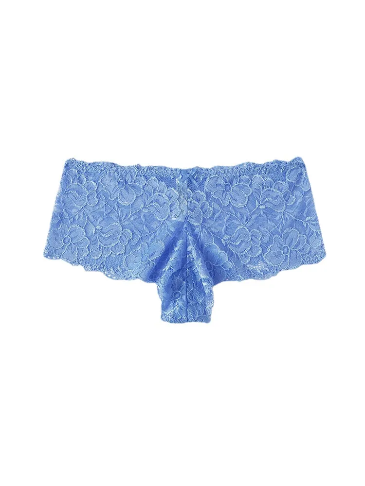 Plus Size Women Solid Color Lace Low Waist Panties