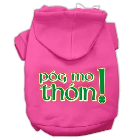 Pog Mo Thoin Screen Print Pet Hoodies Bright Pink Size Sm (10)