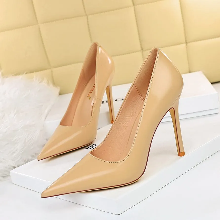 Point Toe Stiletto Heeled Pumps