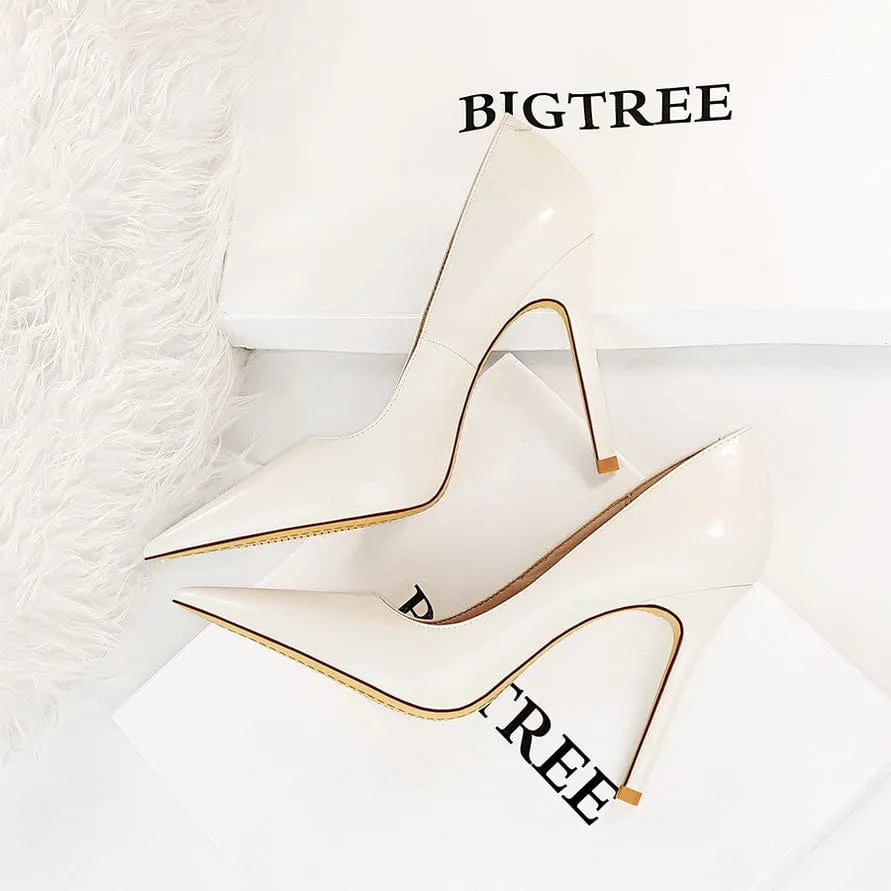 Point Toe Stiletto Heeled Pumps