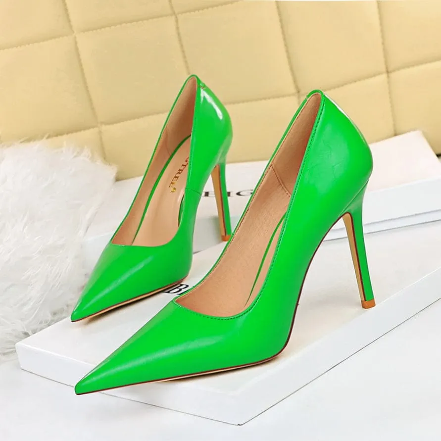 Point Toe Stiletto Heeled Pumps