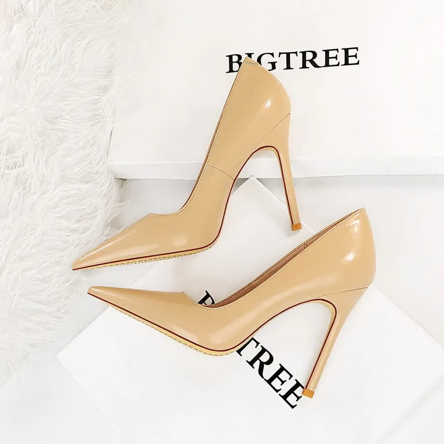 Point Toe Stiletto Heeled Pumps