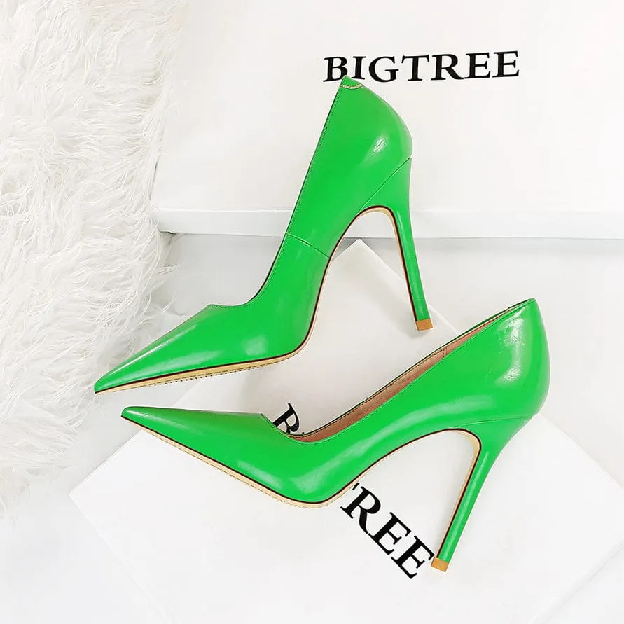 Point Toe Stiletto Heeled Pumps