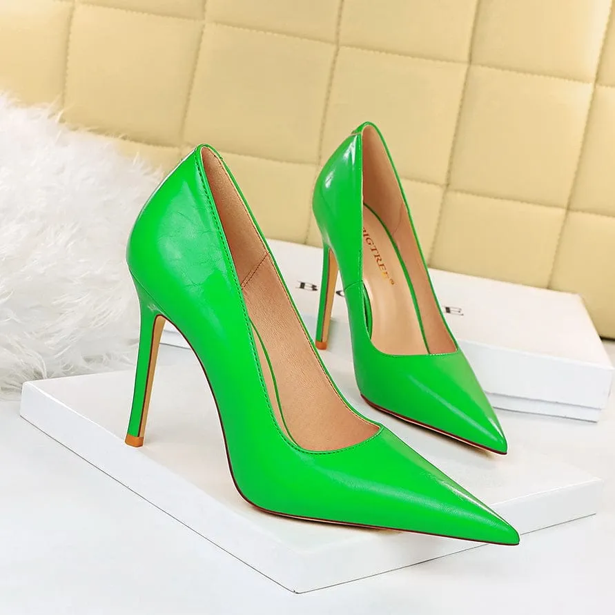 Point Toe Stiletto Heeled Pumps