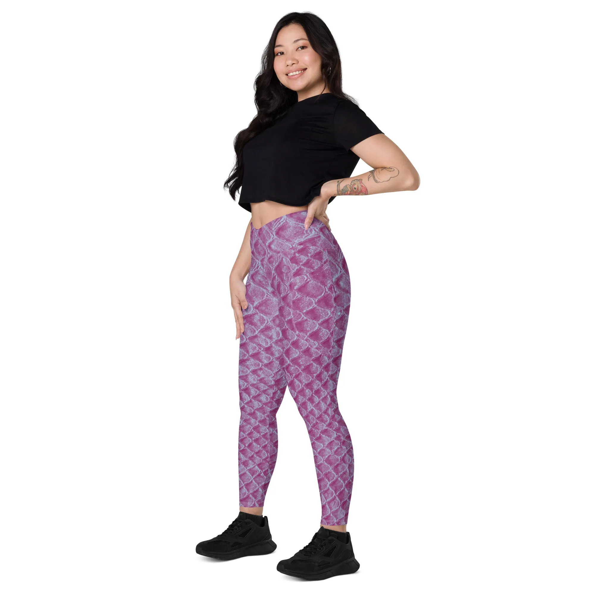 Purple Mermaid Crossover Leggings, lioness-love