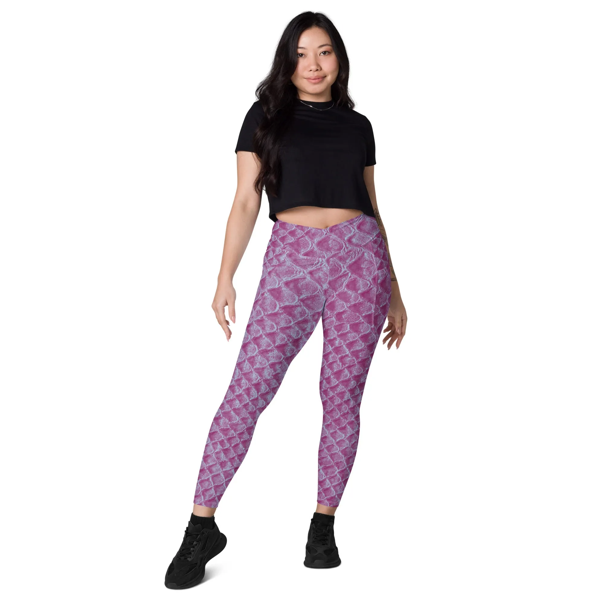 Purple Mermaid Crossover Leggings, lioness-love