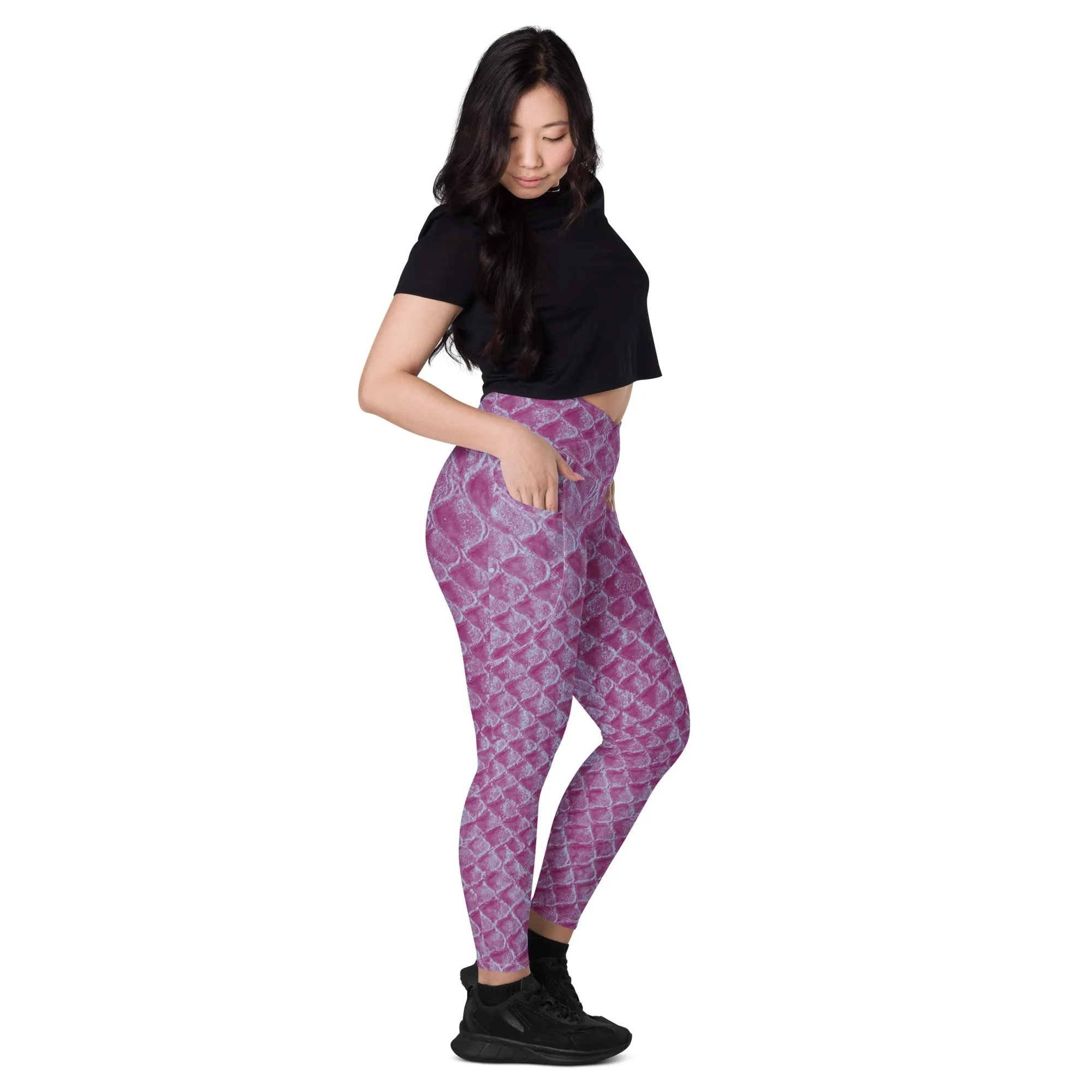 Purple Mermaid Crossover Leggings, lioness-love