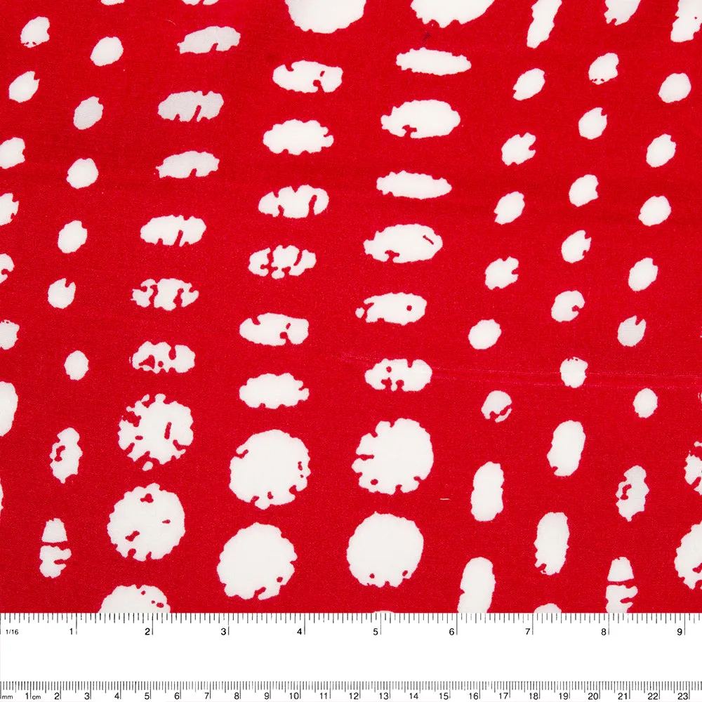 Rayon printed crepe - ALLISON - Cercles - Red