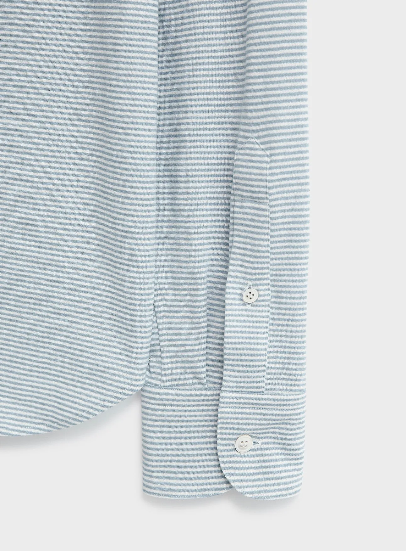 Recycled Sky Horizontal Stripe Cut Away Shirt