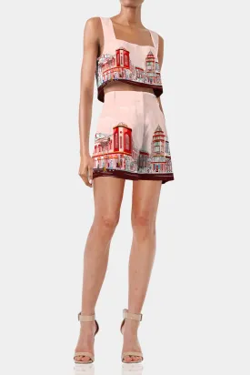 Rodeo Drive Print Red Dressy Shorts