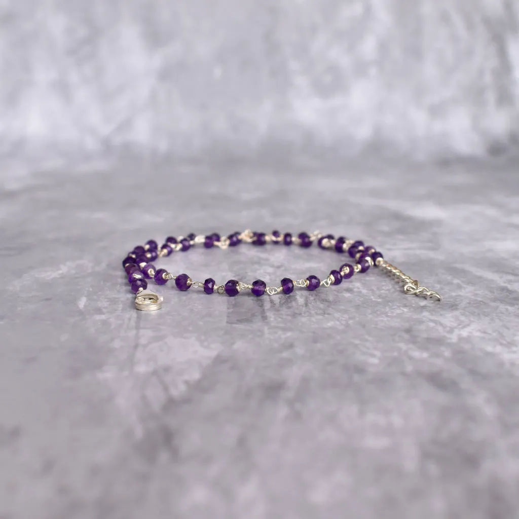 Rosary Charm - Amethyst Necklace