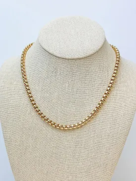 Round Box Chain Necklace - Gold