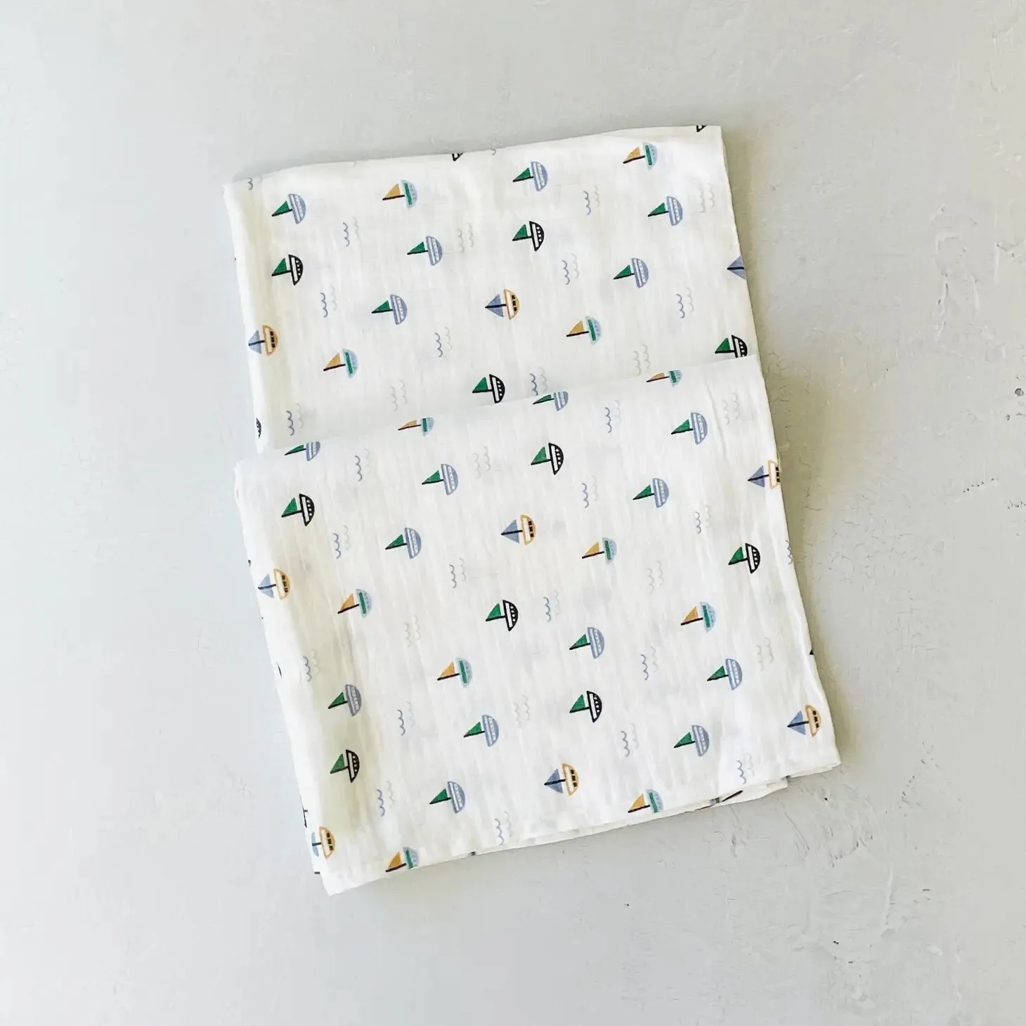 Sailboat Baby Swaddle Blanket (Organic Cotton)