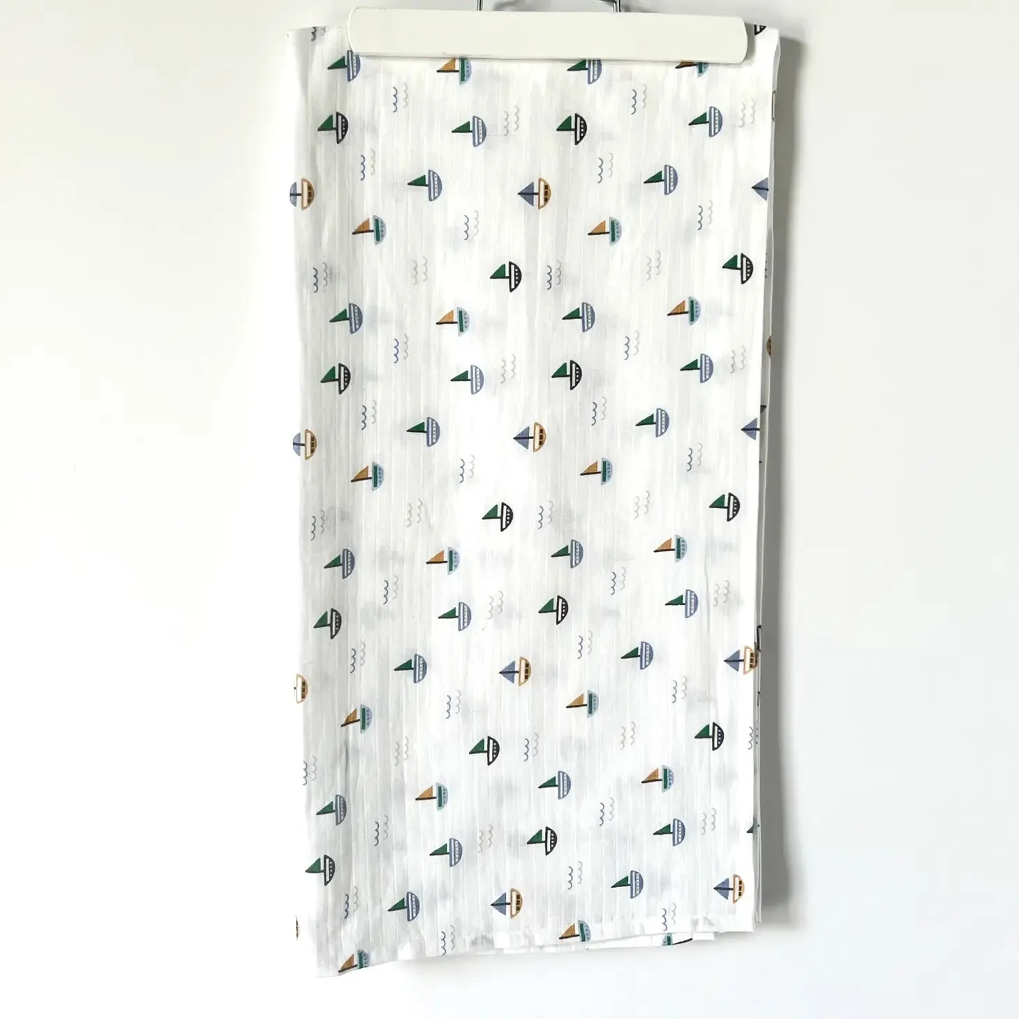 Sailboat Baby Swaddle Blanket (Organic Cotton)