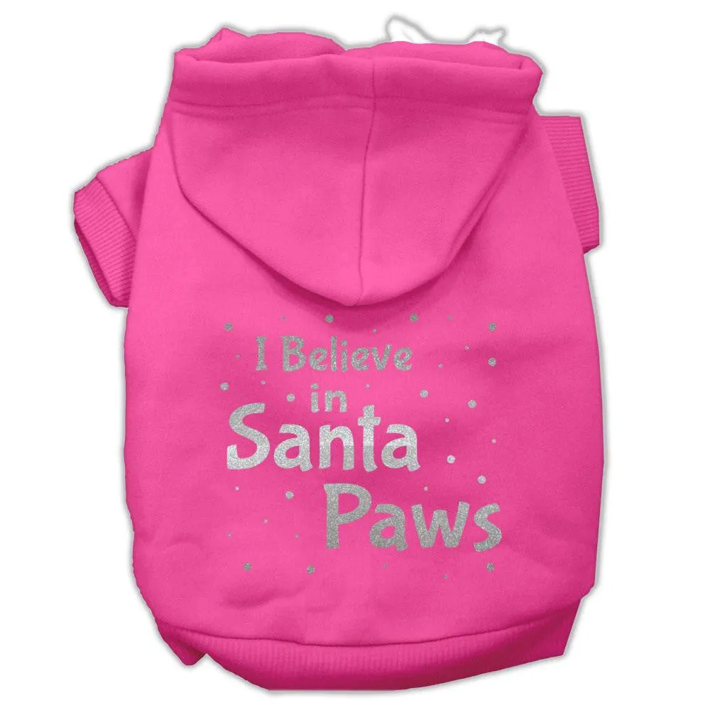 Screenprint Santa Paws Pet Hoodies Bright Pink Size XS (8)