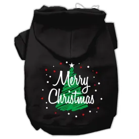 Scribbled Merry Christmas Screenprint Pet Hoodies Black Size L (14)