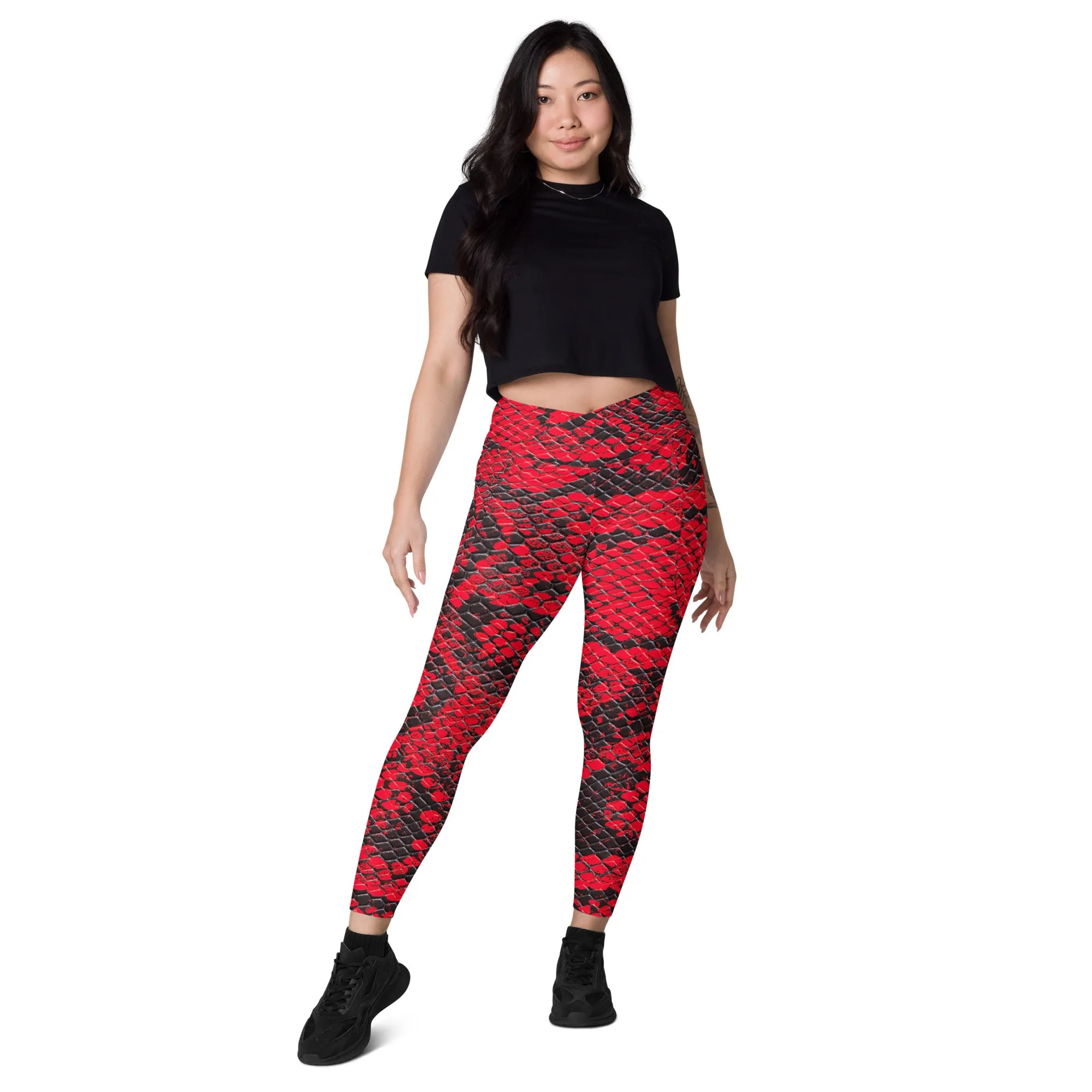 Snakeskin Printed Leggings for Women, lioness-love