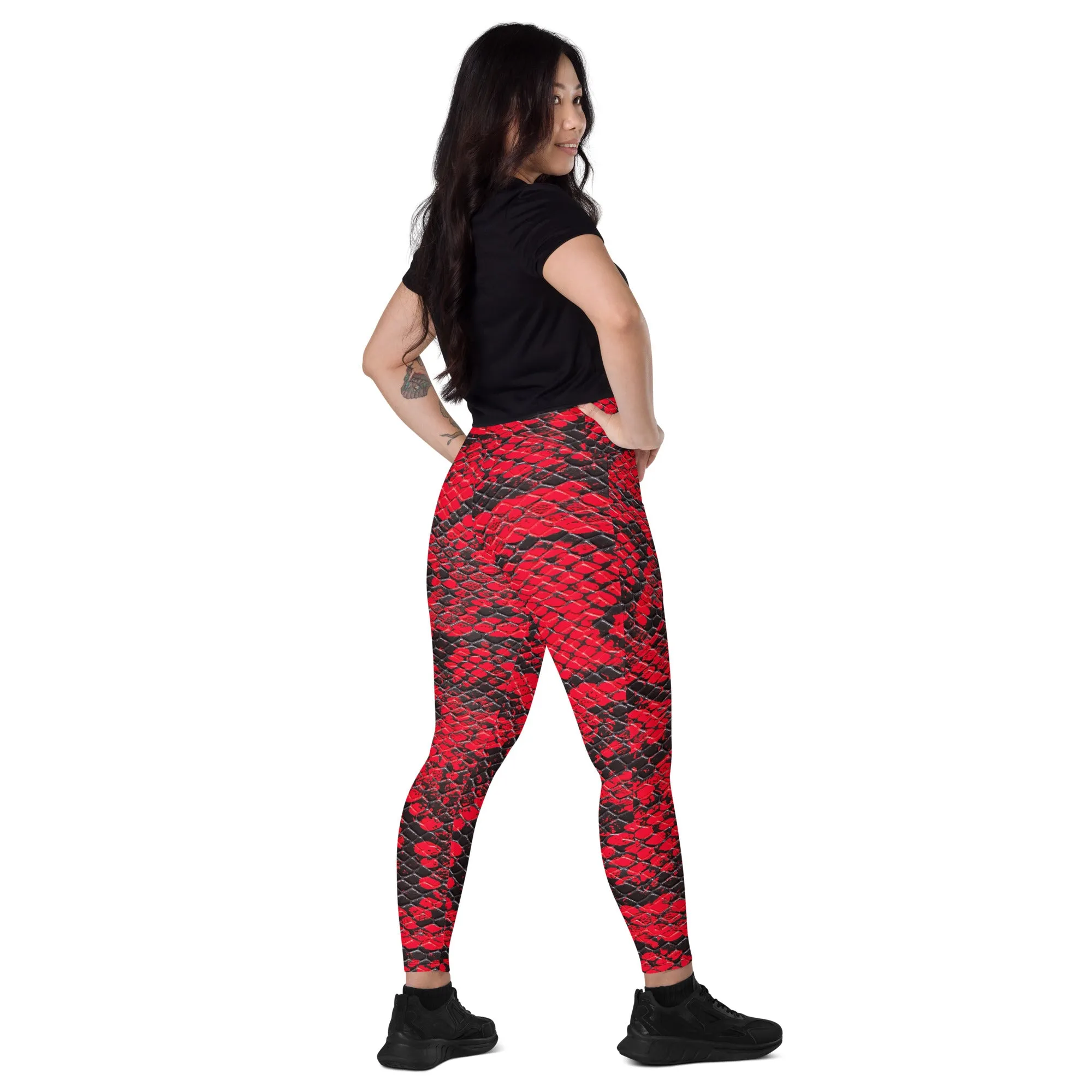 Snakeskin Printed Leggings for Women, lioness-love