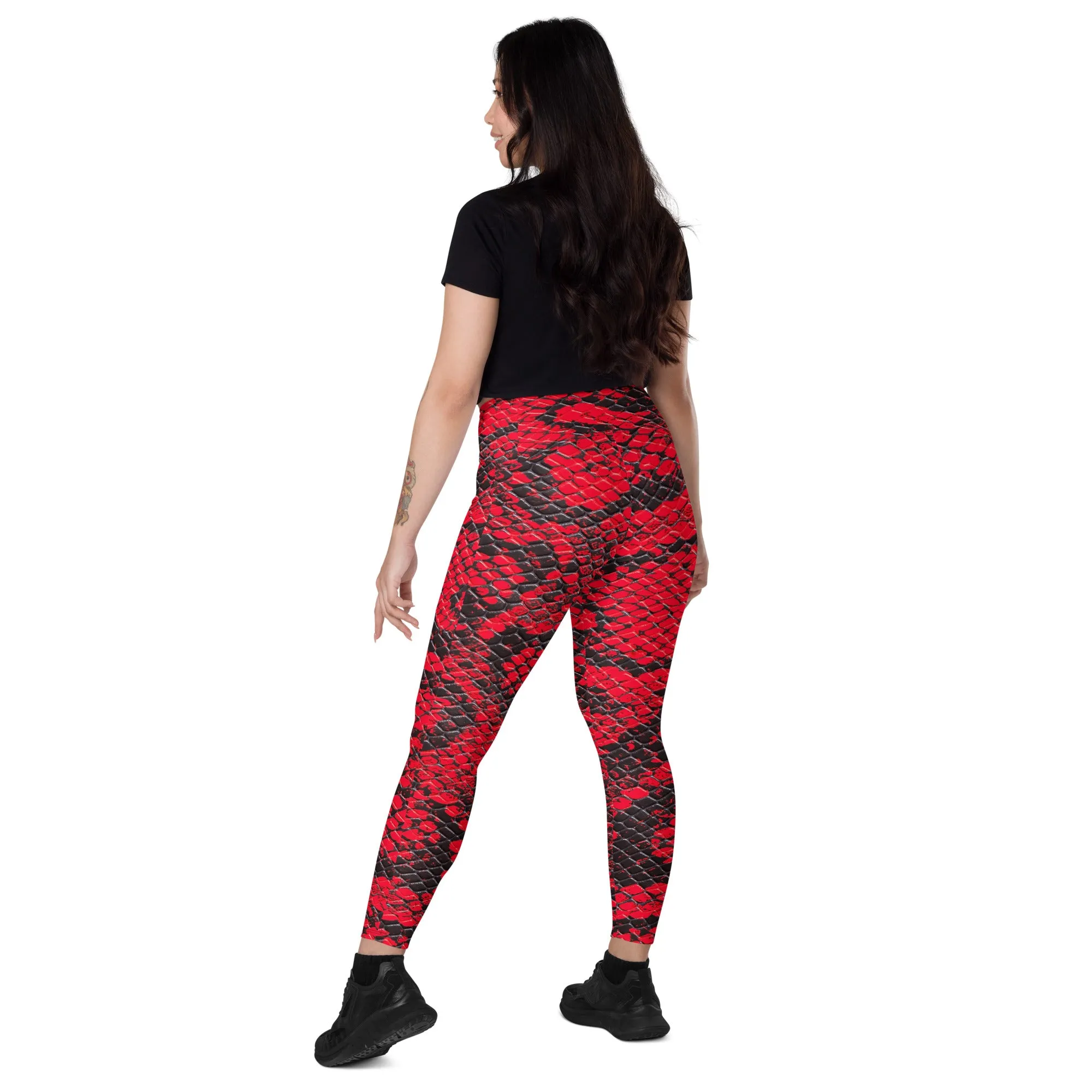 Snakeskin Printed Leggings for Women, lioness-love