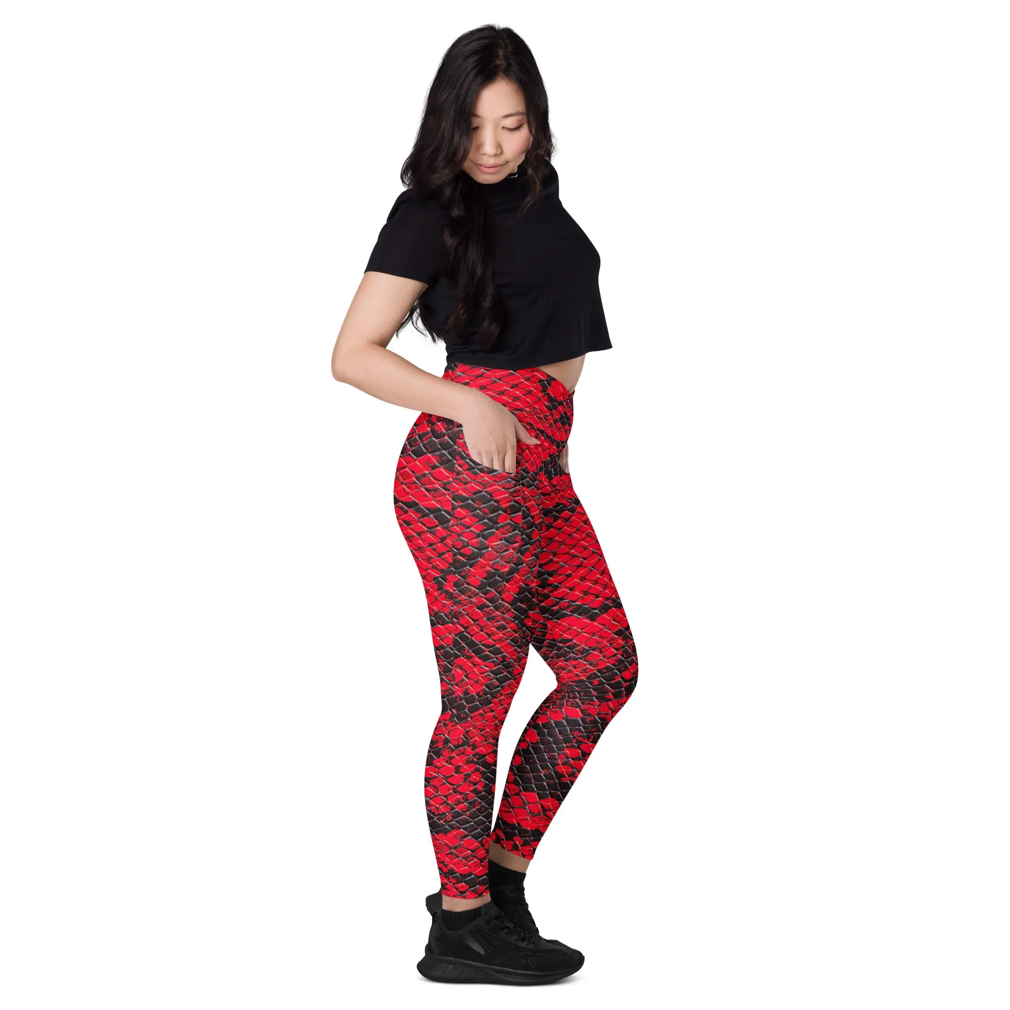 Snakeskin Printed Leggings for Women, lioness-love