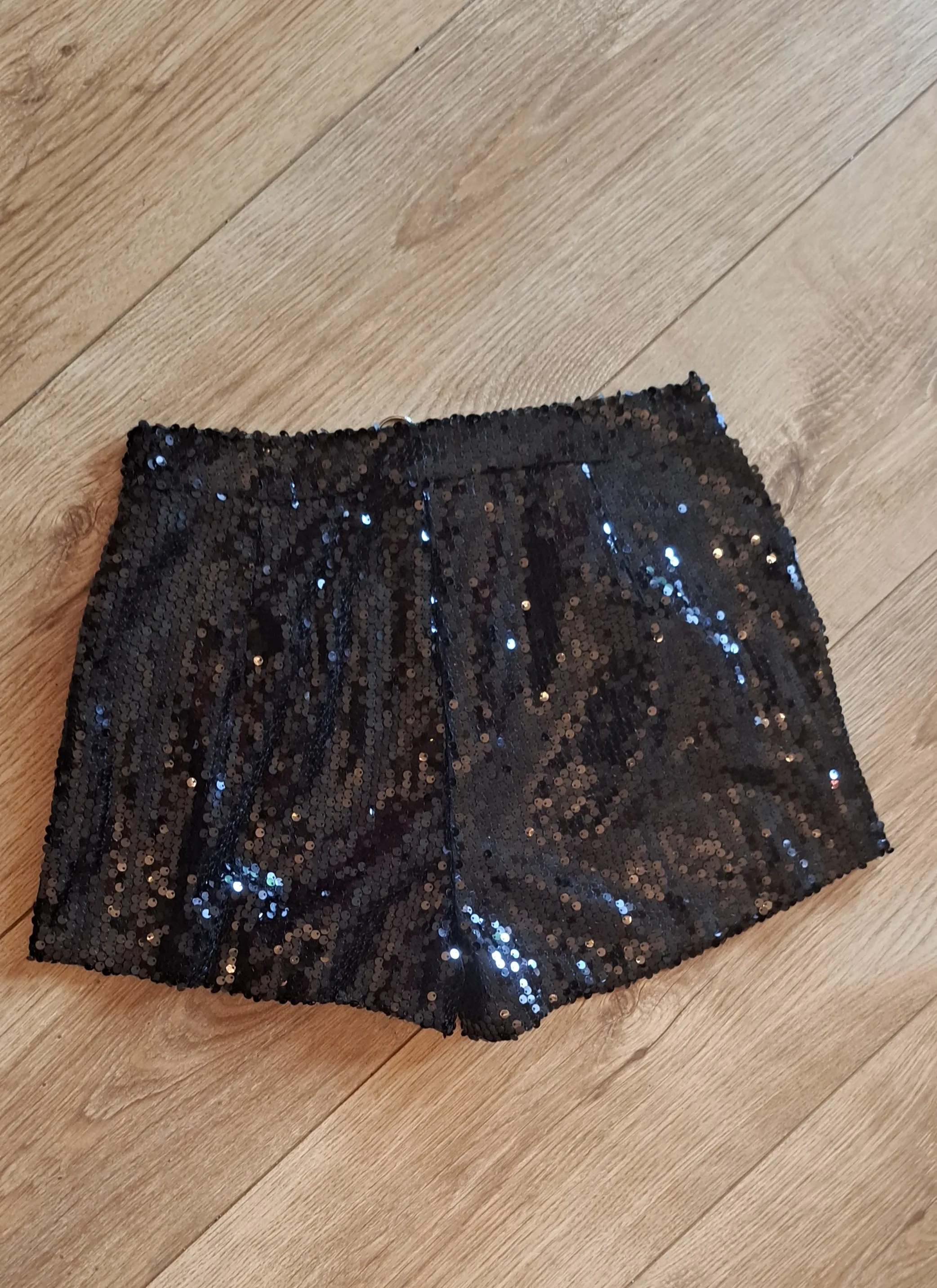 Sparkly Sequin Zip Up Shorts