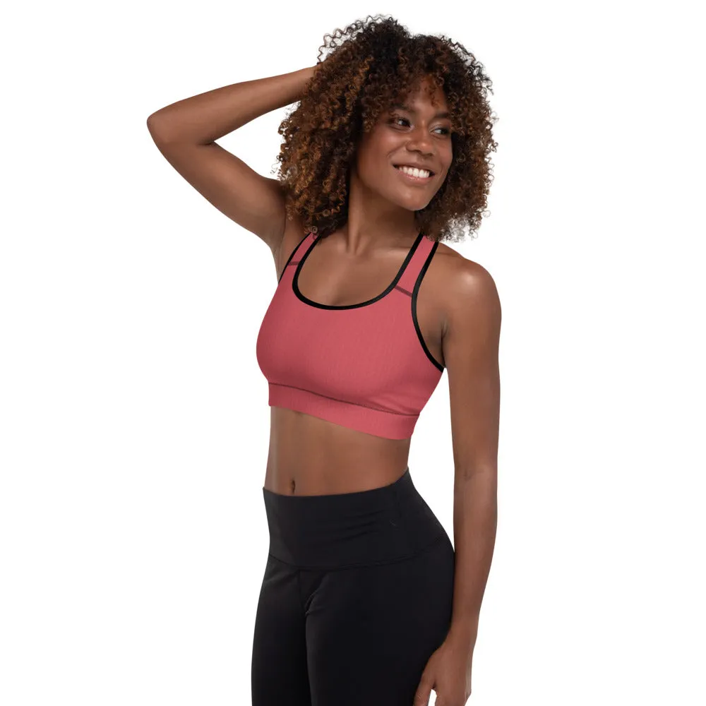 Strawberry Red Padded Sports Bra