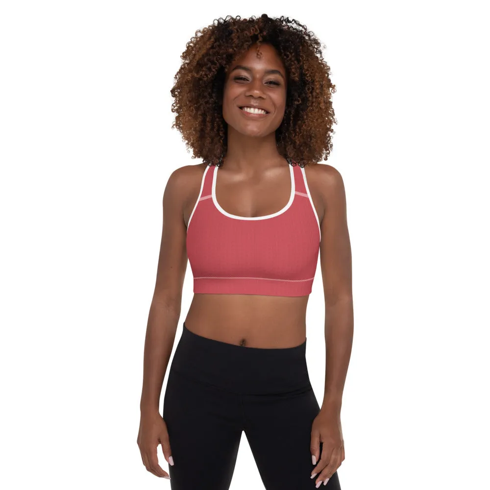 Strawberry Red Padded Sports Bra