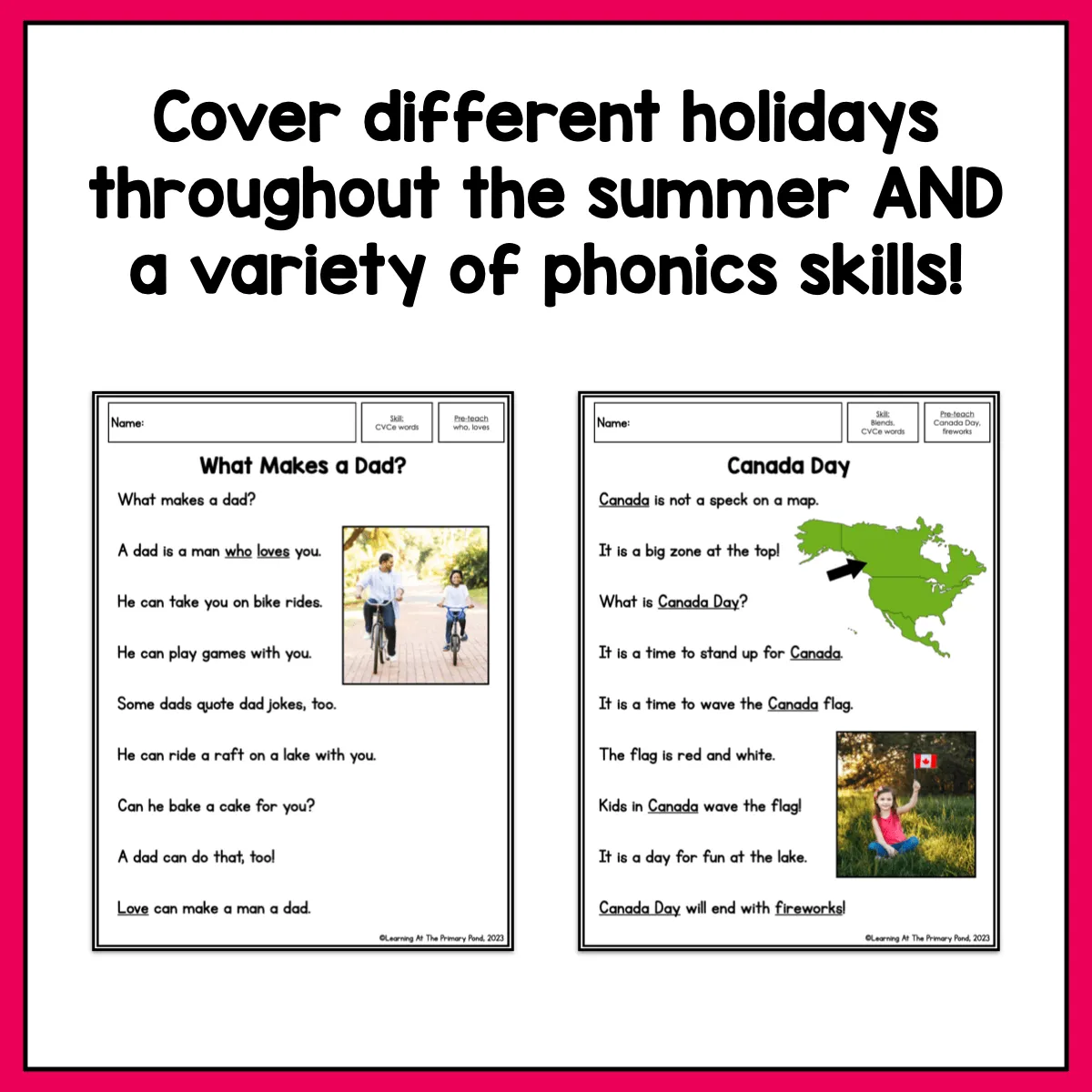 Summer Decodable Texts for Kindergarten | Passages on Summer and Summer Holidays