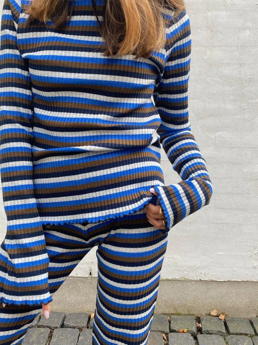 Super Stripe Trevor Top - Multi Princess Blue