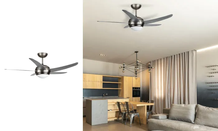 Taurus Fan Ceiling 5 Blade Steel Silver 120cm Fan: 70 W   Bulb: Max 60 W "Fresko 5 B"