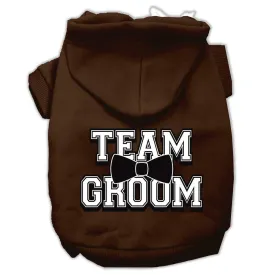 Team Groom Screen Print Pet Hoodies Brown Size XXXL (20)