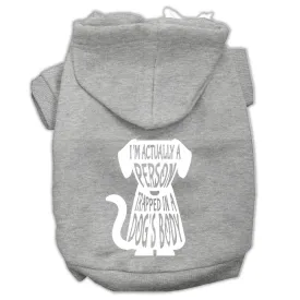 Trapped Screen Print Pet Hoodies Grey Size XXL (18)