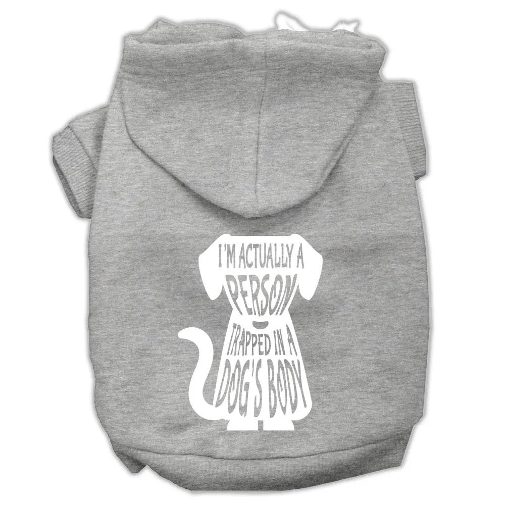 Trapped Screen Print Pet Hoodies Grey Size XXL (18)