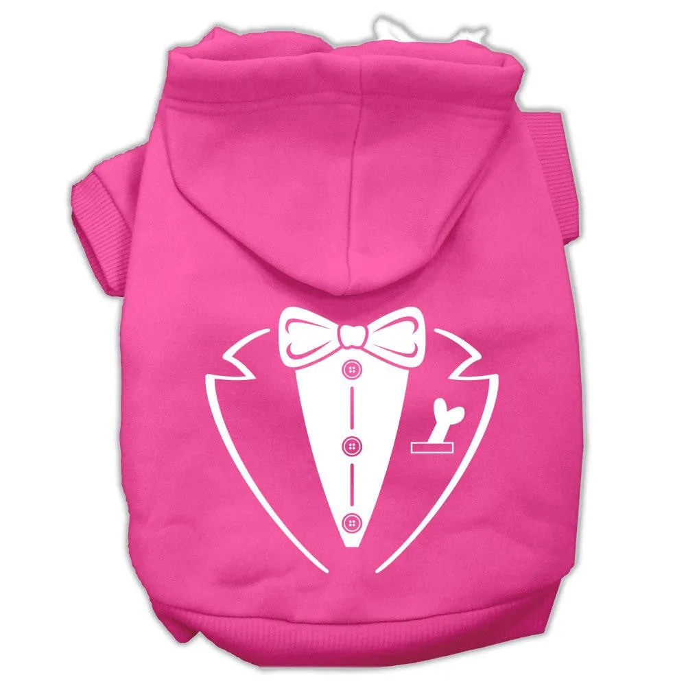 Tuxedo Screen Print Pet Hoodies Bright Pink Size XXXL (20)