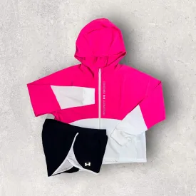 UNDER ARMOUR JACKET/SHORT SET - PINK/BLACK