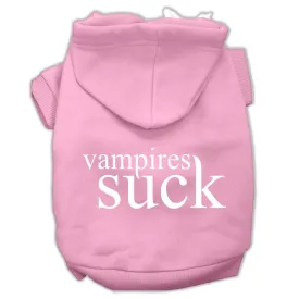 Vampires Suck Screen Print Pet Hoodies Light Pink Size Xs (8)