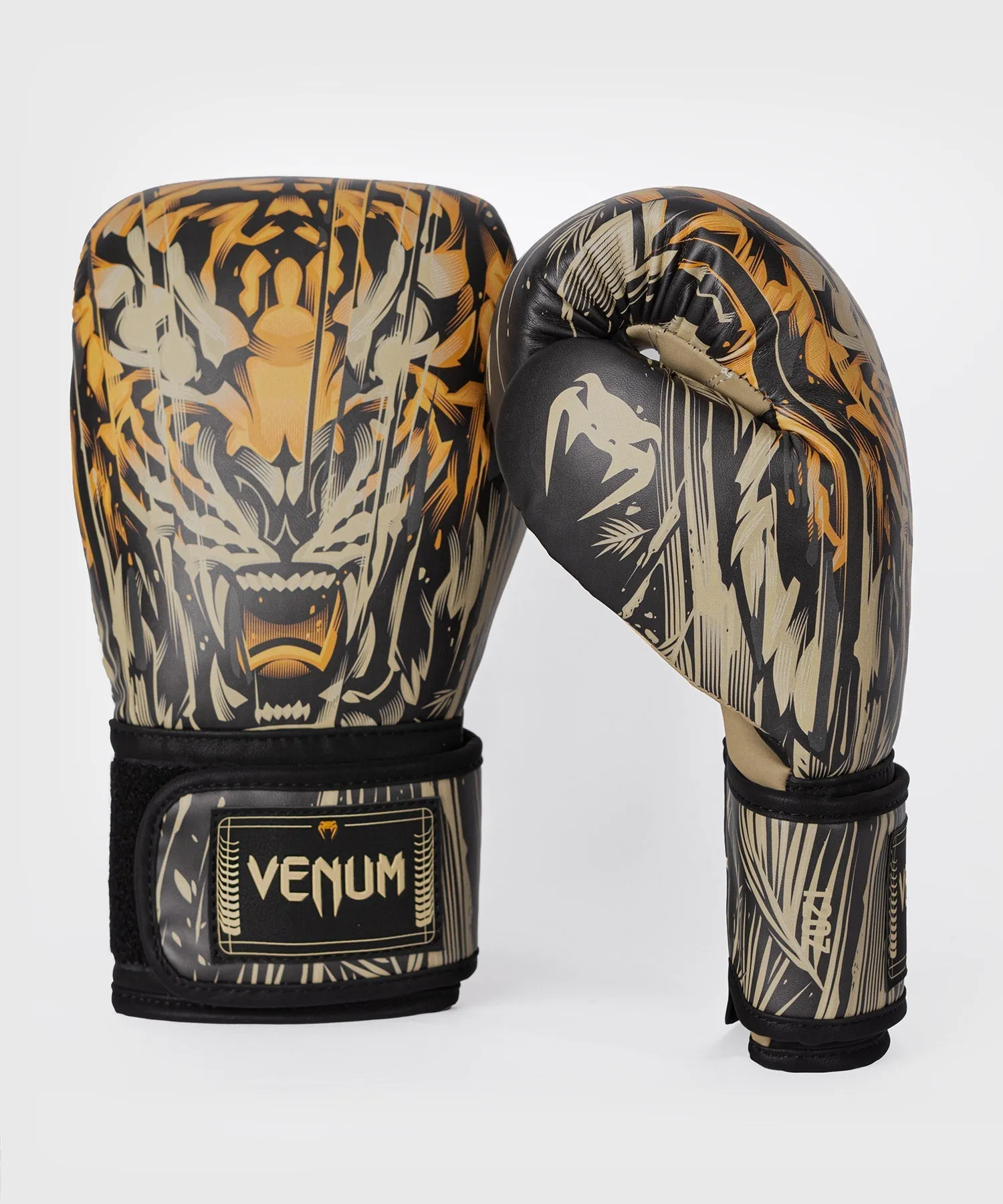 Venum Tiger Boxing Gloves - Black/Neon Orange