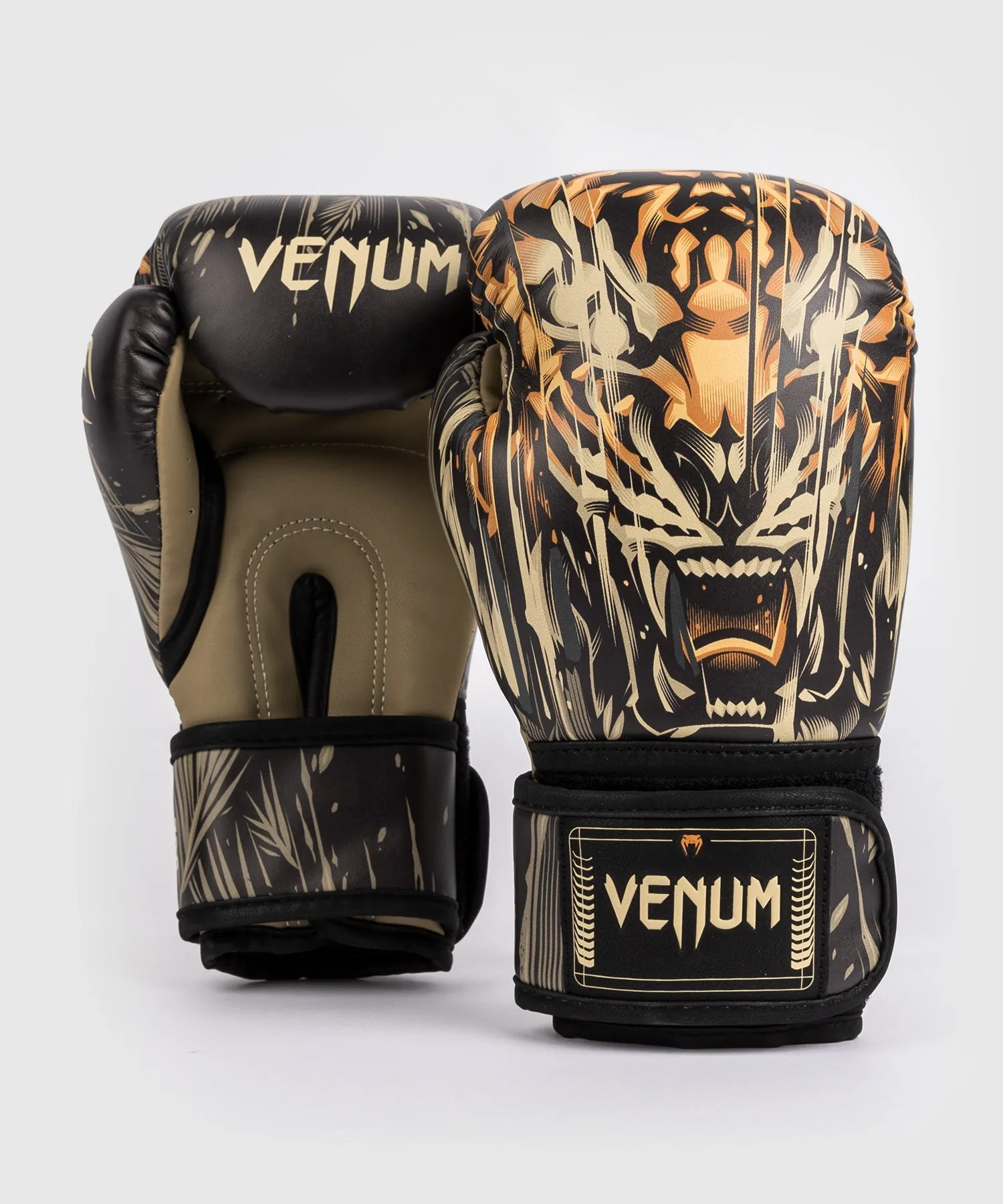 Venum Tiger Kids Boxing Gloves - Black/Neon Orange