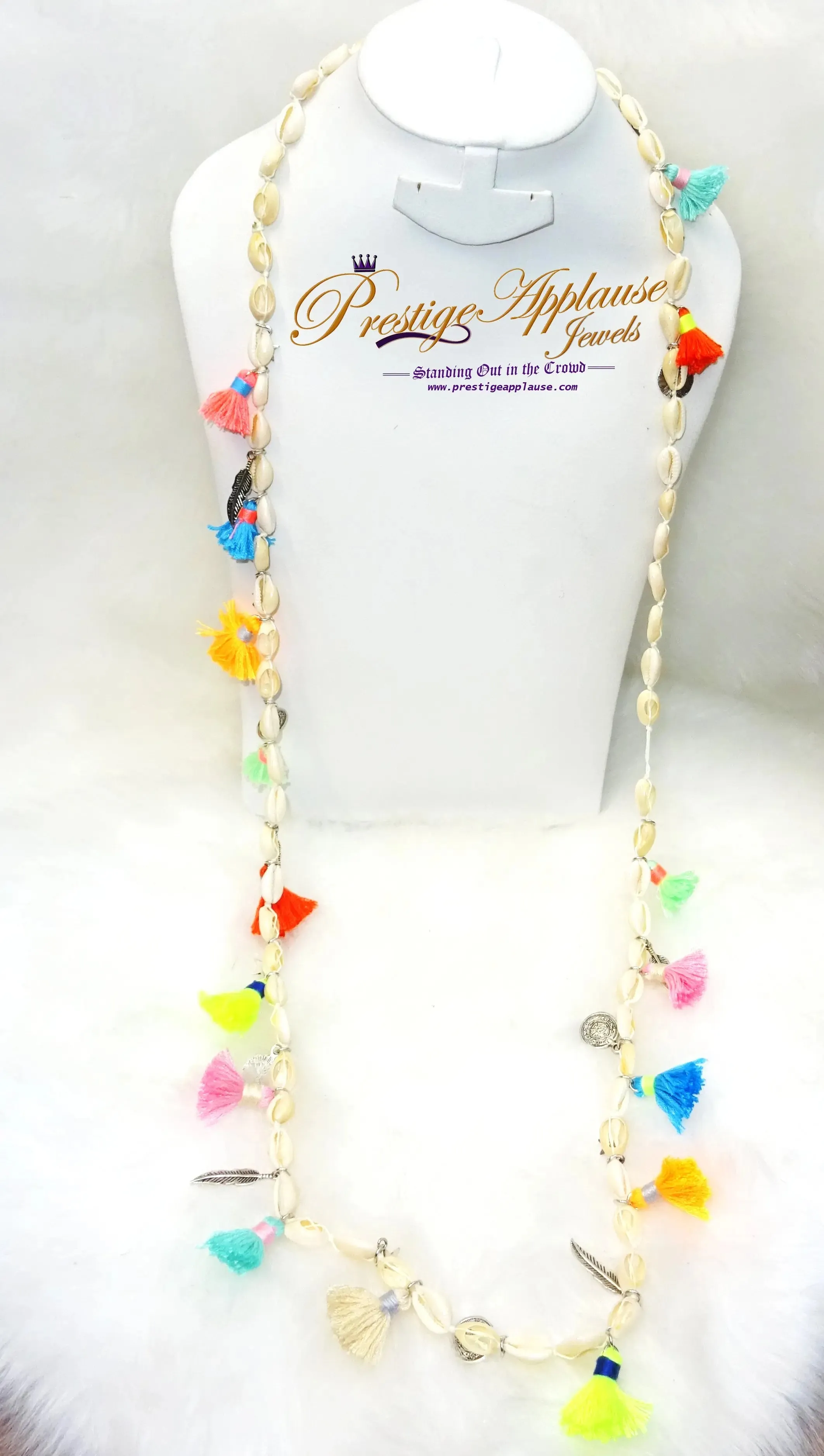 Vibrant Cowry Carnival Long and Short Party Carnival Necklace Jewellery - Unisex