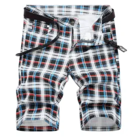 West Louis™ Tartan Stretch Plaid Digital Print Shorts