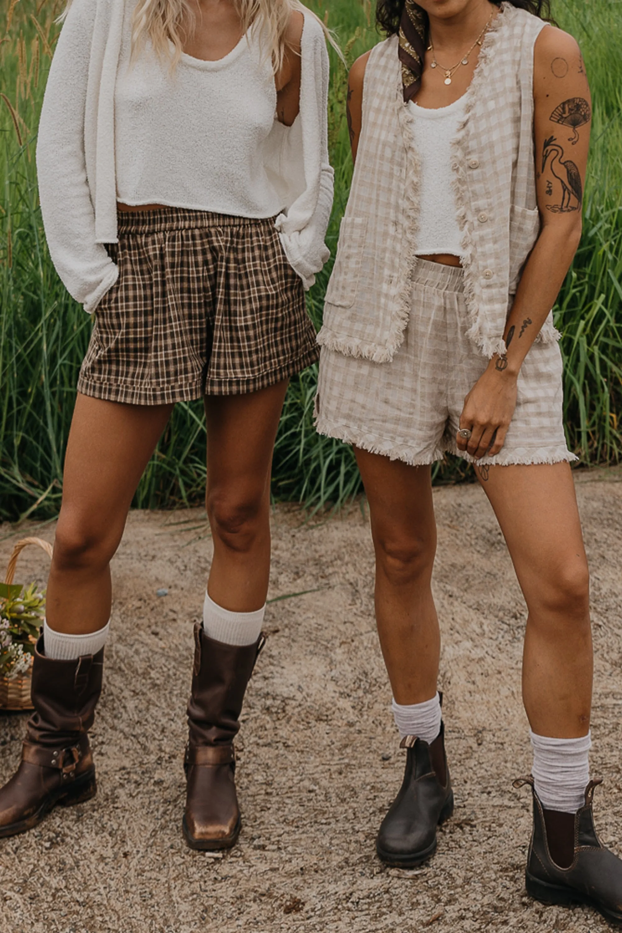 Willow - Green Checked Shorts