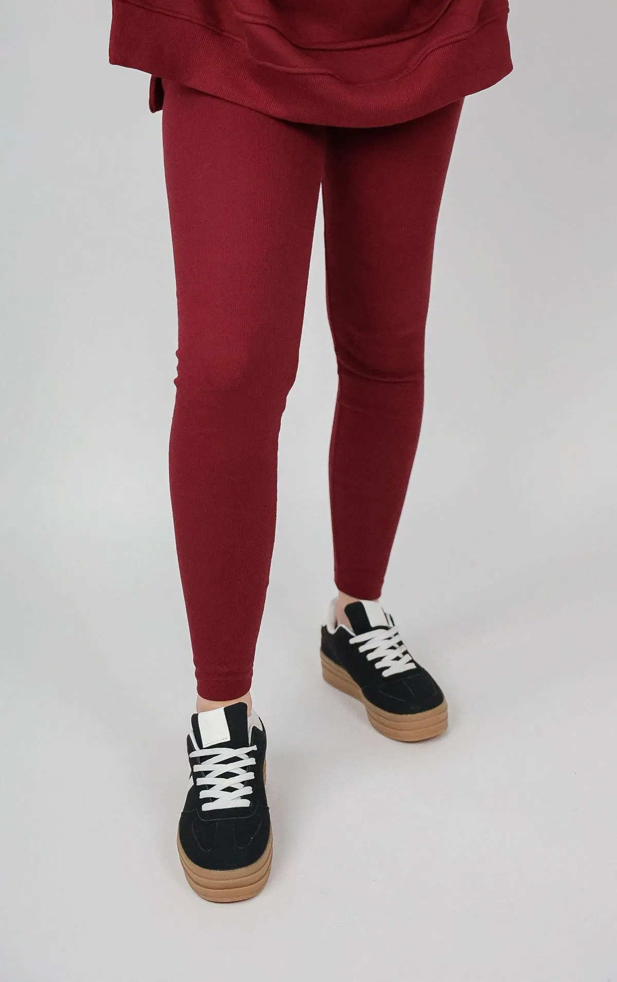 Wine Oversized Leggings and Hoodie Set