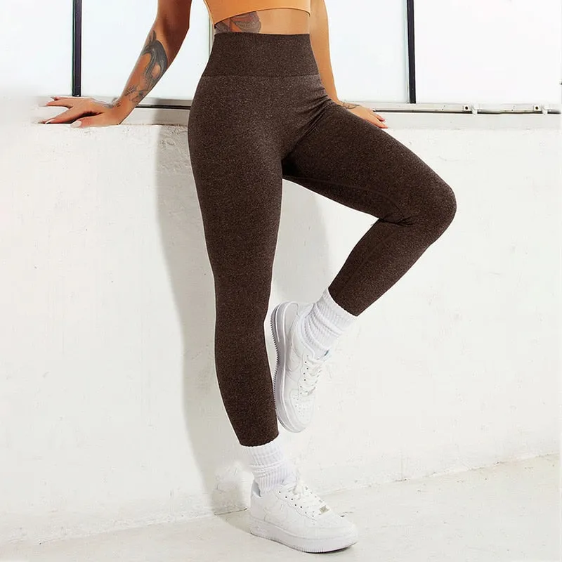 Wjczt New Seamless Knit Leggings Women Sexy Booty Lifting Push Up Leggins Skinny High Waist Elastic Workout Legging Female