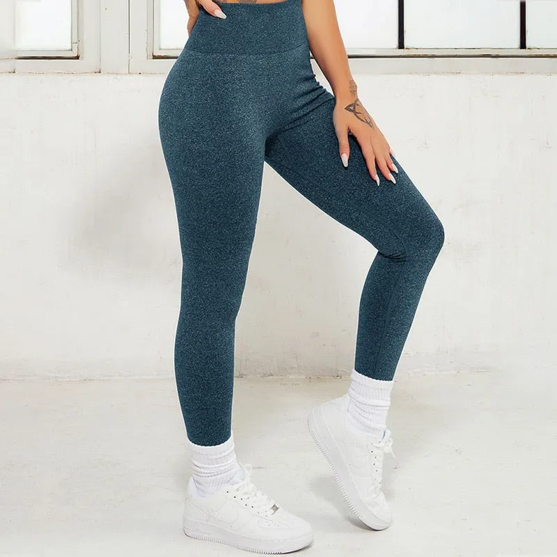 Wjczt New Seamless Knit Leggings Women Sexy Booty Lifting Push Up Leggins Skinny High Waist Elastic Workout Legging Female