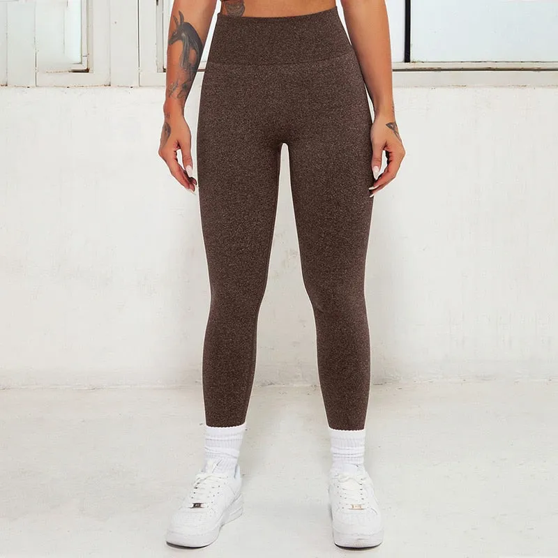 Wjczt New Seamless Knit Leggings Women Sexy Booty Lifting Push Up Leggins Skinny High Waist Elastic Workout Legging Female