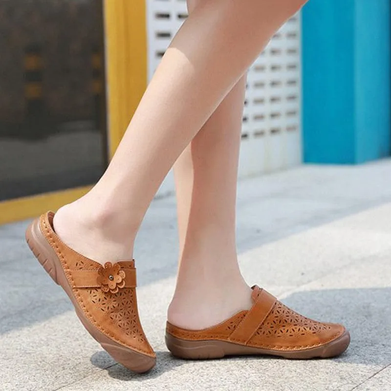 Women Casual Soft Leather Slippers