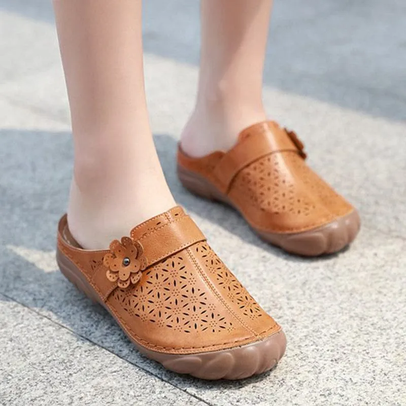 Women Casual Soft Leather Slippers