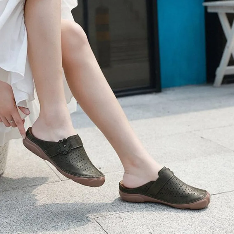 Women Casual Soft Leather Slippers