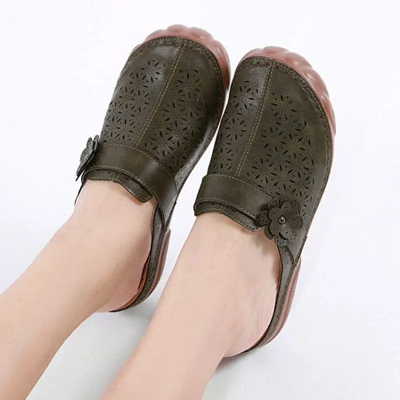 Women Casual Soft Leather Slippers