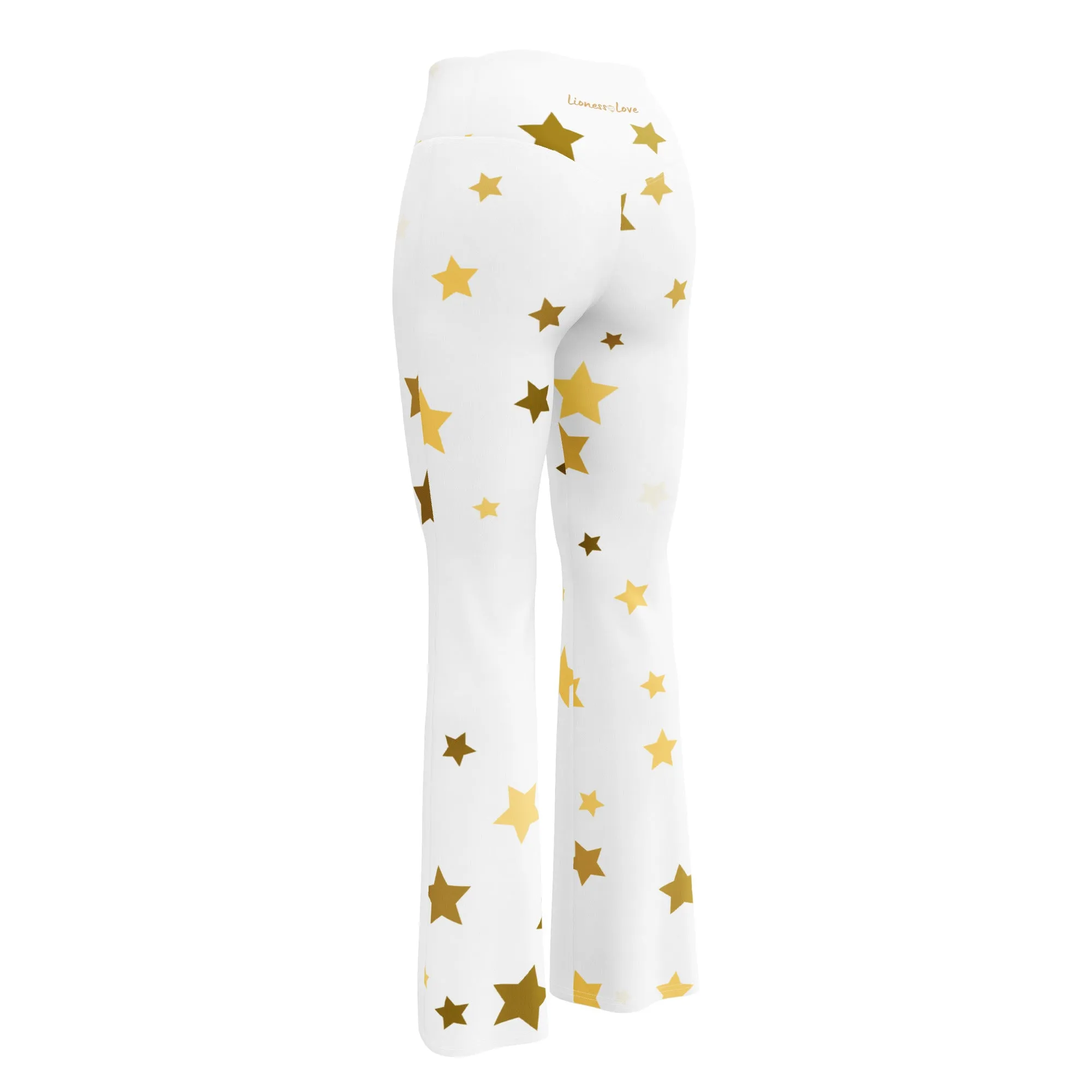 Women’s Gold Star Flare Leggings, lioness-love